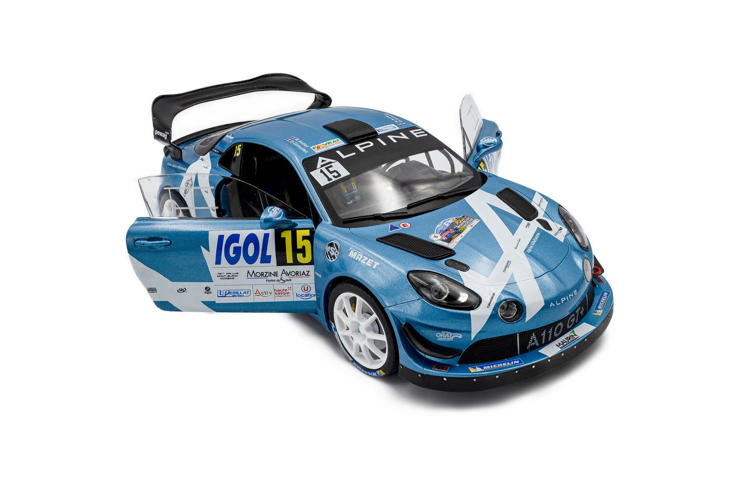 Macheta auto Alpine A110 RGT+ – Rallye Du Mont Blanc – 2024 – #15 R.ASTIER / D.GIRAUDET 1:18 Solido