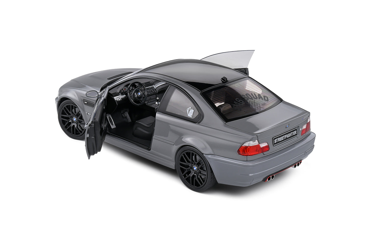 BMW M3 E46 Coupe macheta metal gri cu usi deschise Solido 1:18