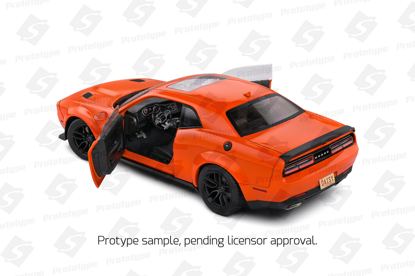 Macheta auto Dodge Challenger R/T Scat Pack Widebody Hazzard Tribute, Orange, 2023 1:18 Solido