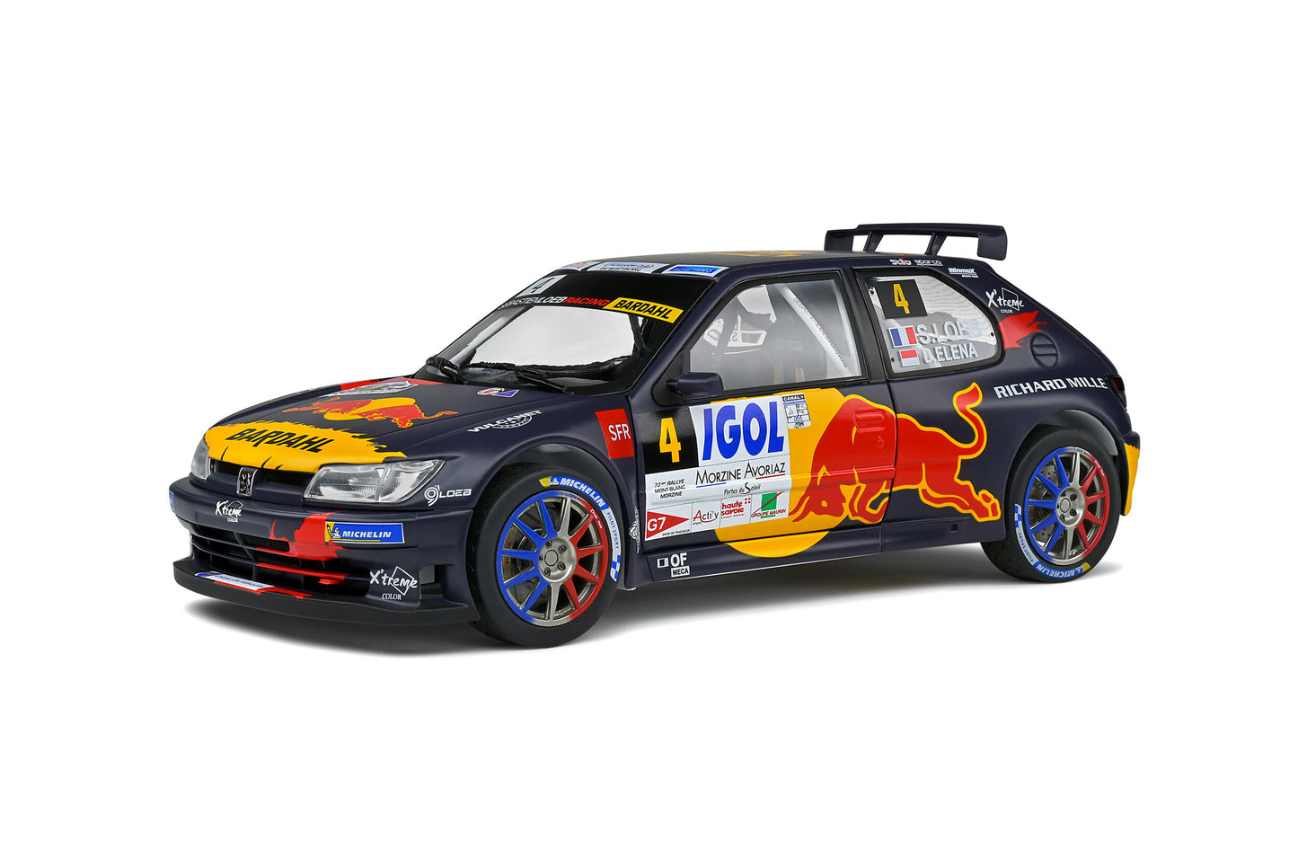 Macheta auto Peugeot 306 Maxi Mont Blanc Rally 2021 #4 S.Loeb D.Elena 1:18 Solido