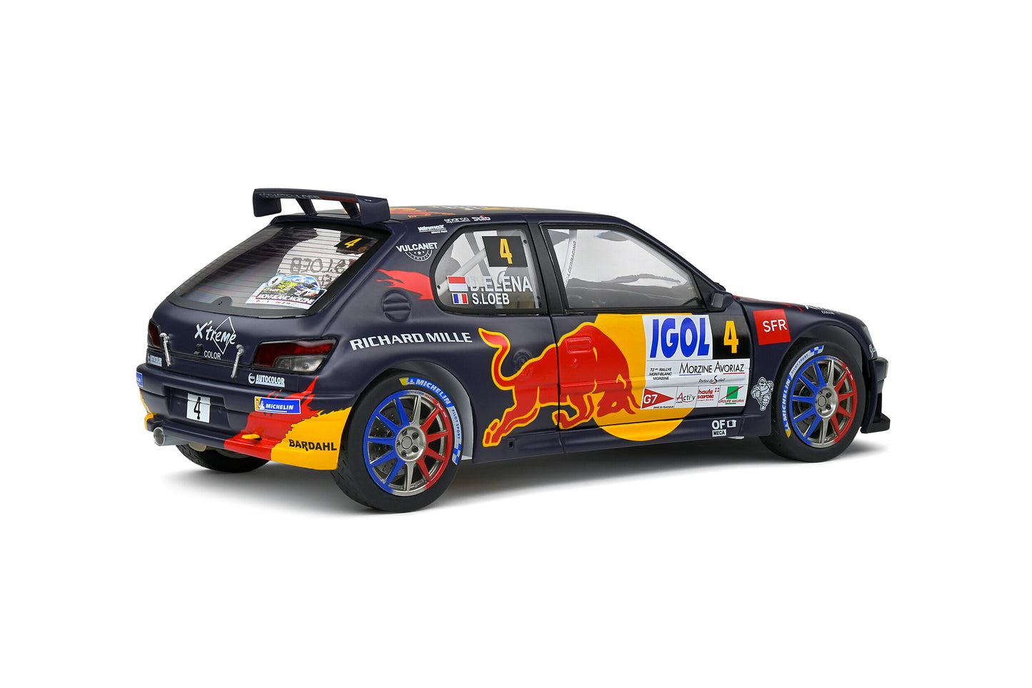 Macheta auto Peugeot 306 Maxi Mont Blanc Rally 2021 #4 S.Loeb D.Elena 1:18 Solido