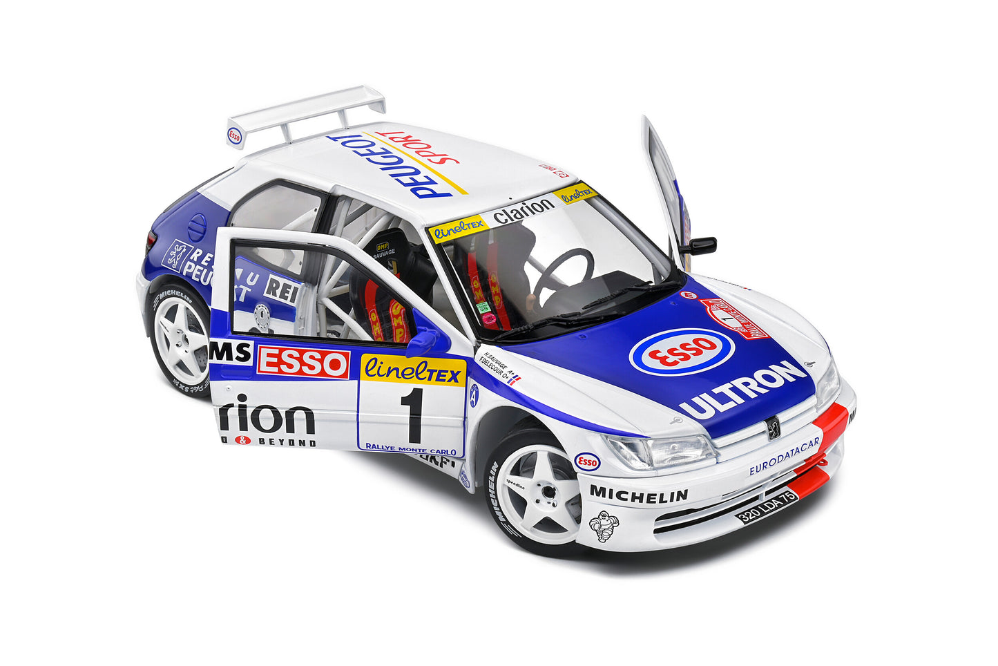 Macheta auto Peugeot 306 Maxi – Rallye Monte Carlo – 1996 – #1 F.Delecour/M.Sauvagei 1:18 Solido