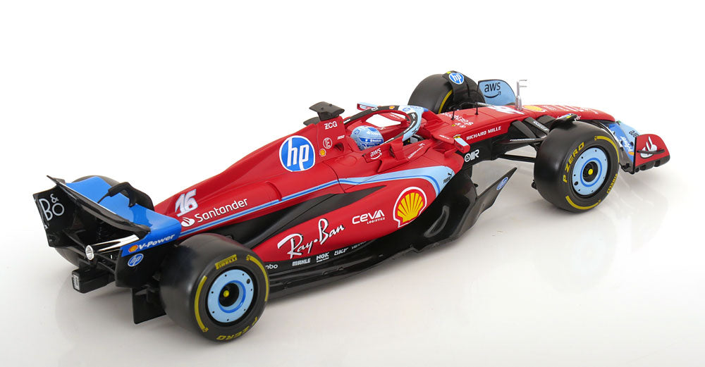 Macheta auto Ferrari SF-24 #16 Formula 1 2024 Charles Leclerc Miami GP 1:18 Bburago
