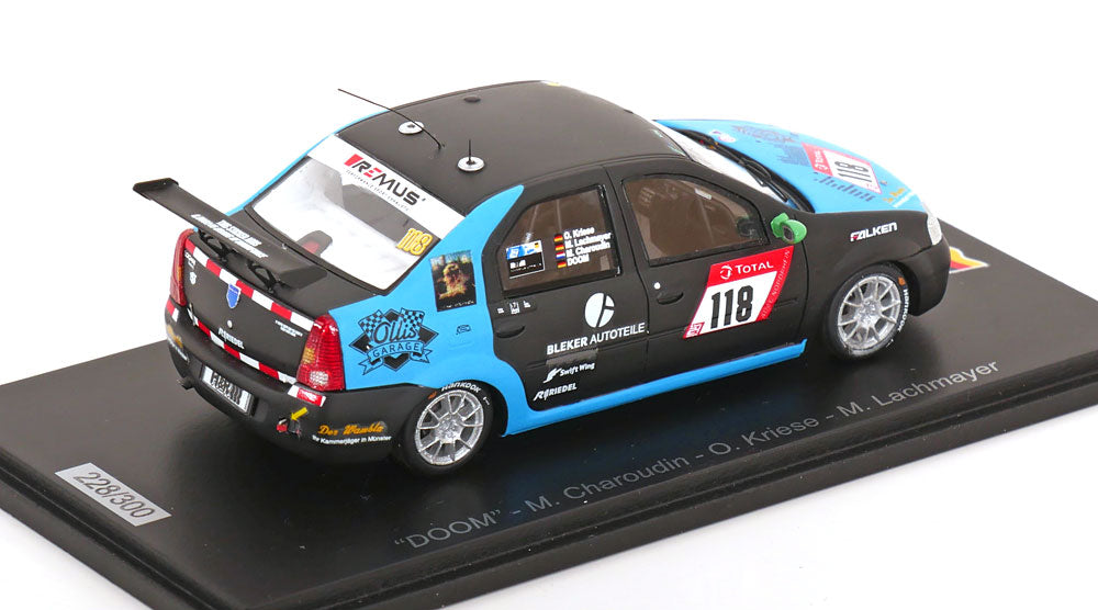 Macheta auto Dacia Logan No.118, 24h Nürbeurgring Charoudin/Kriese/Lachmayer (2021) 1:43 Spark