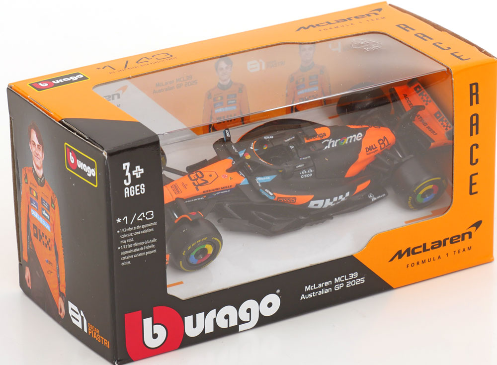 Macheta auto McLaren MCL39 N. 81 O. Piastri (2025) 1:43 Bburago