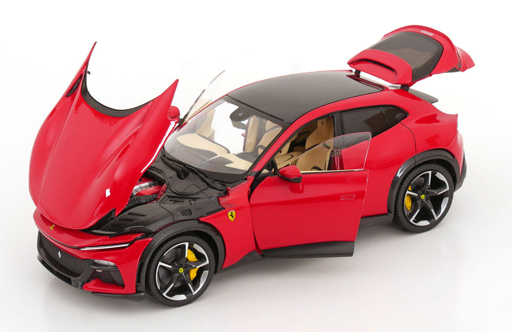 Polistil Ferrari Purosangue 2022, macheta metal rosu cu deschidere usi si capota 1:18