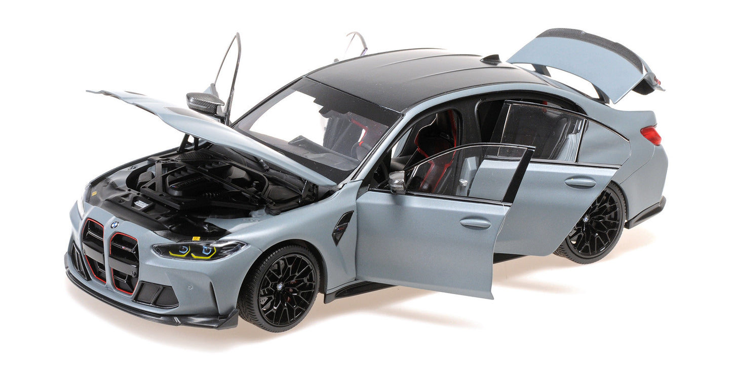 BMW M3 CS, Grey Metallic, 2023 1:18 Minichamps model car