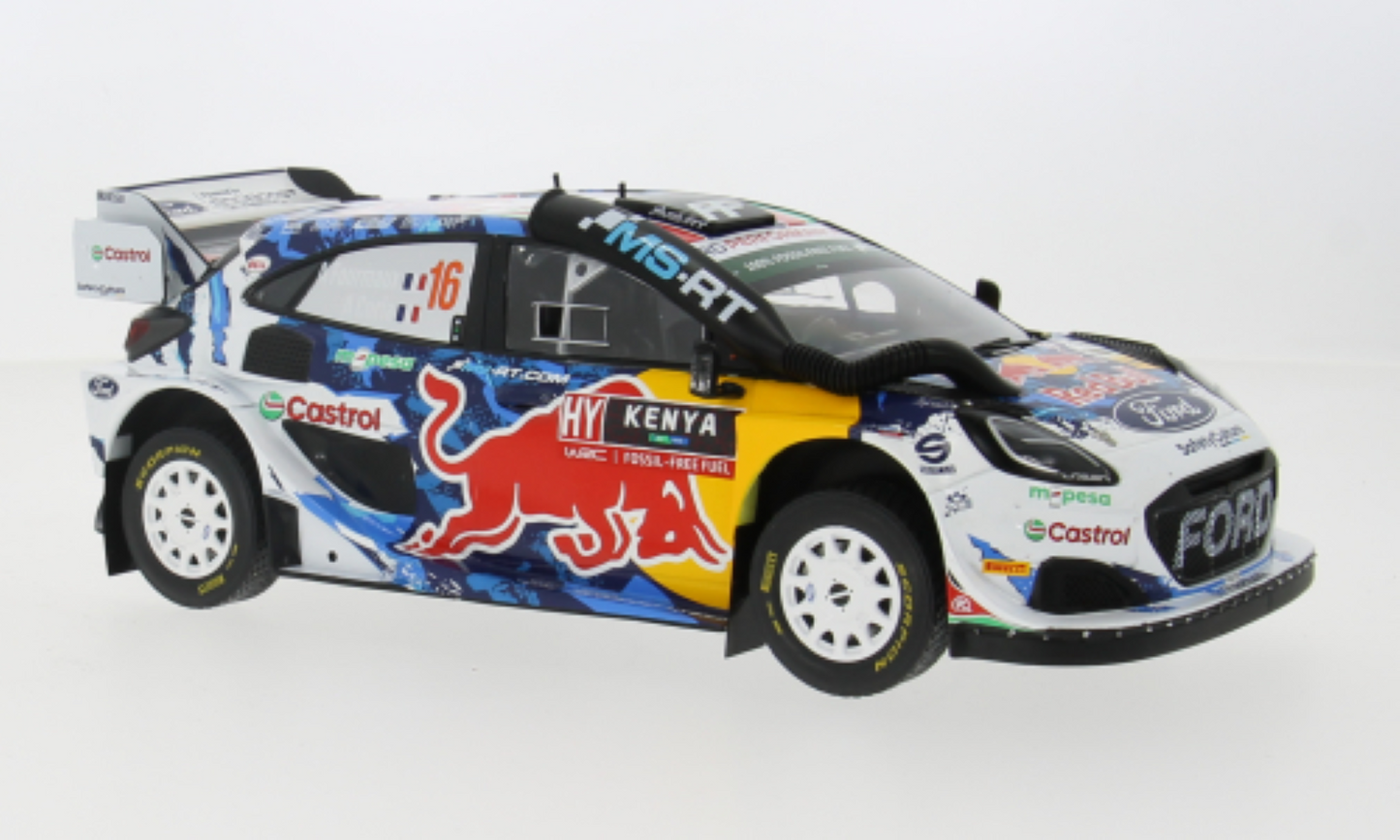 Ford Puma Rally 1, WRC, Safari Rallye Kenya, 2024, #16 1:18 IXO model car