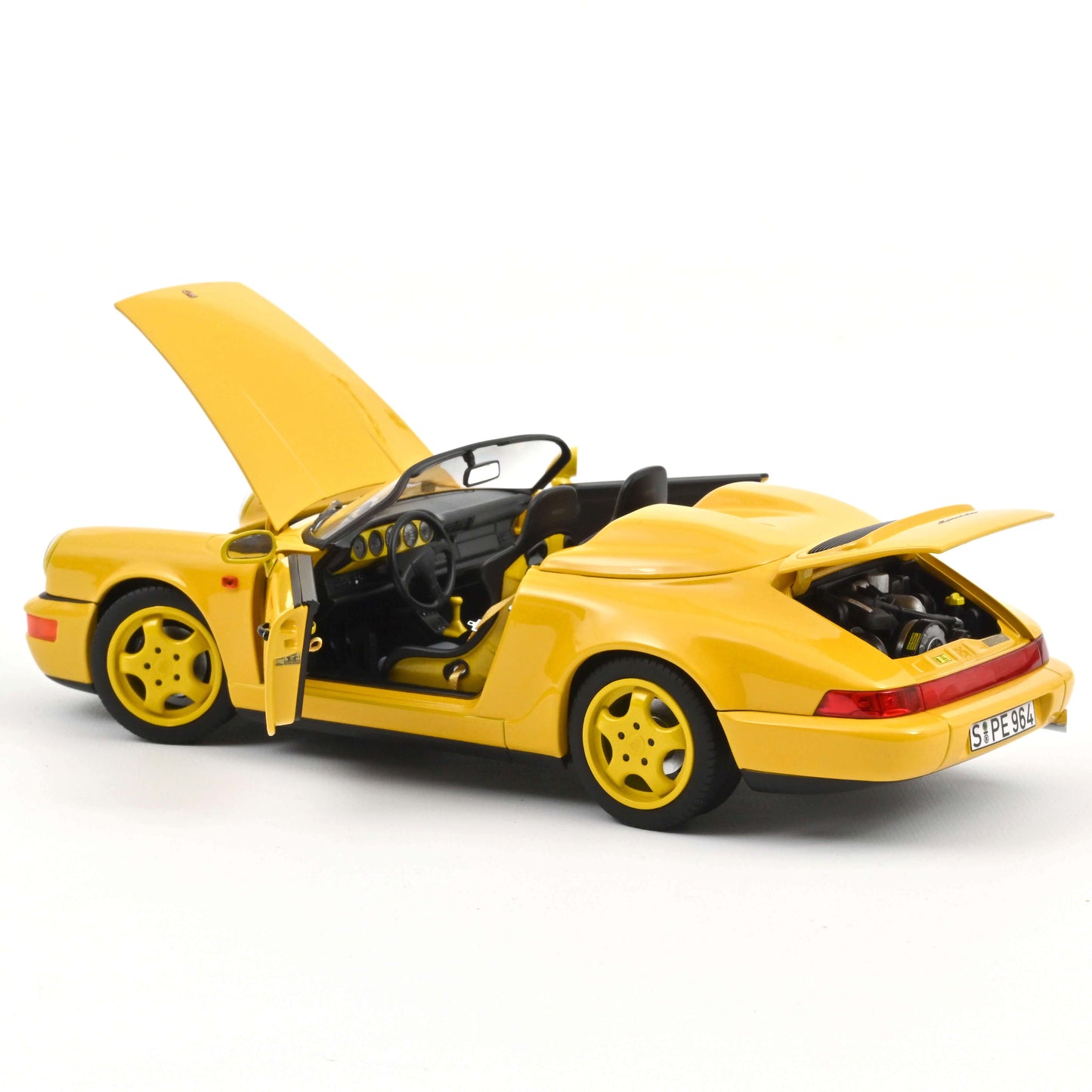 *Pre-order Porsche 911 Speedster model car, Speed Yellow, 1993 1:18 Norev