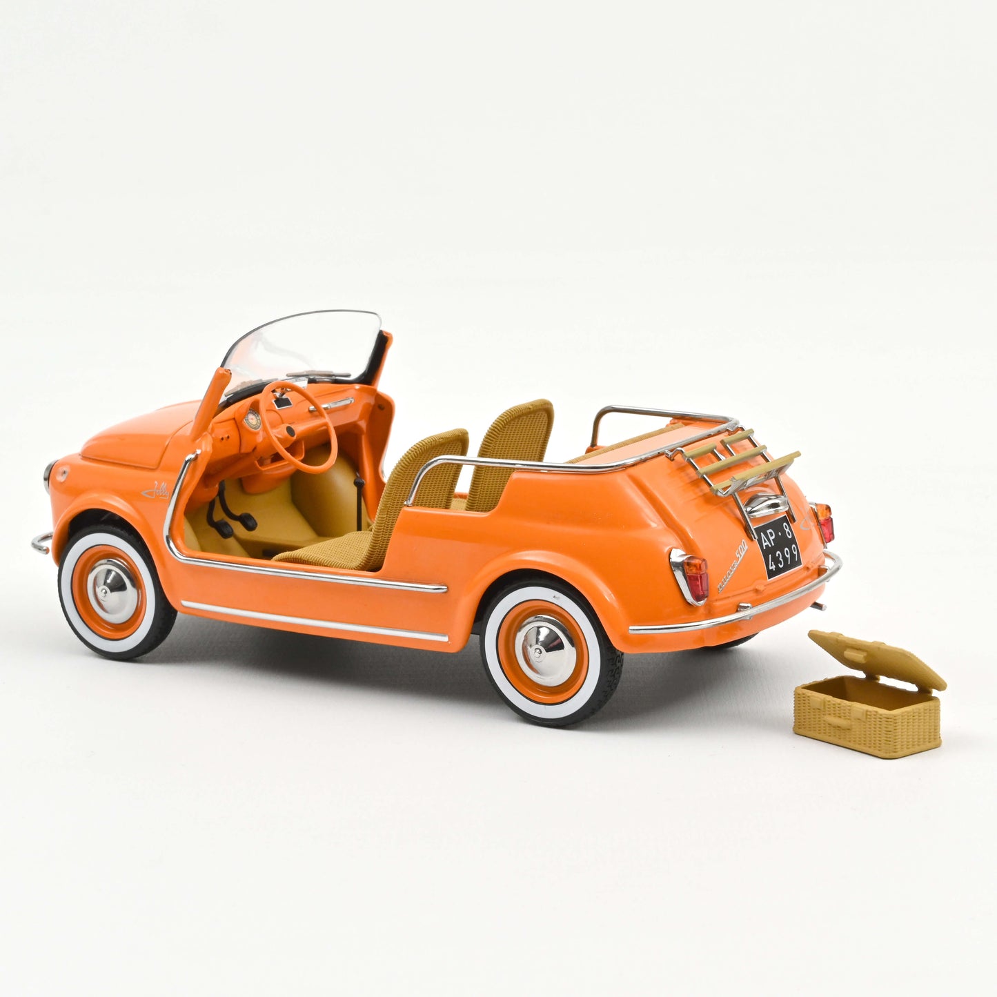 Macheta auto Fiat 500 Jolly, Orange, 1965 1:18 Norev