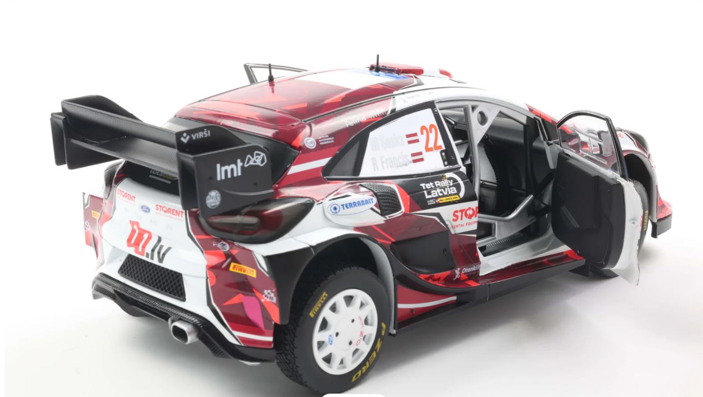 *Precomanda Macheta auto Ford Puma Rally Hybrid White #22 M. Sesks/ R. Francis Rally Latvia 2024 1:18 Solido