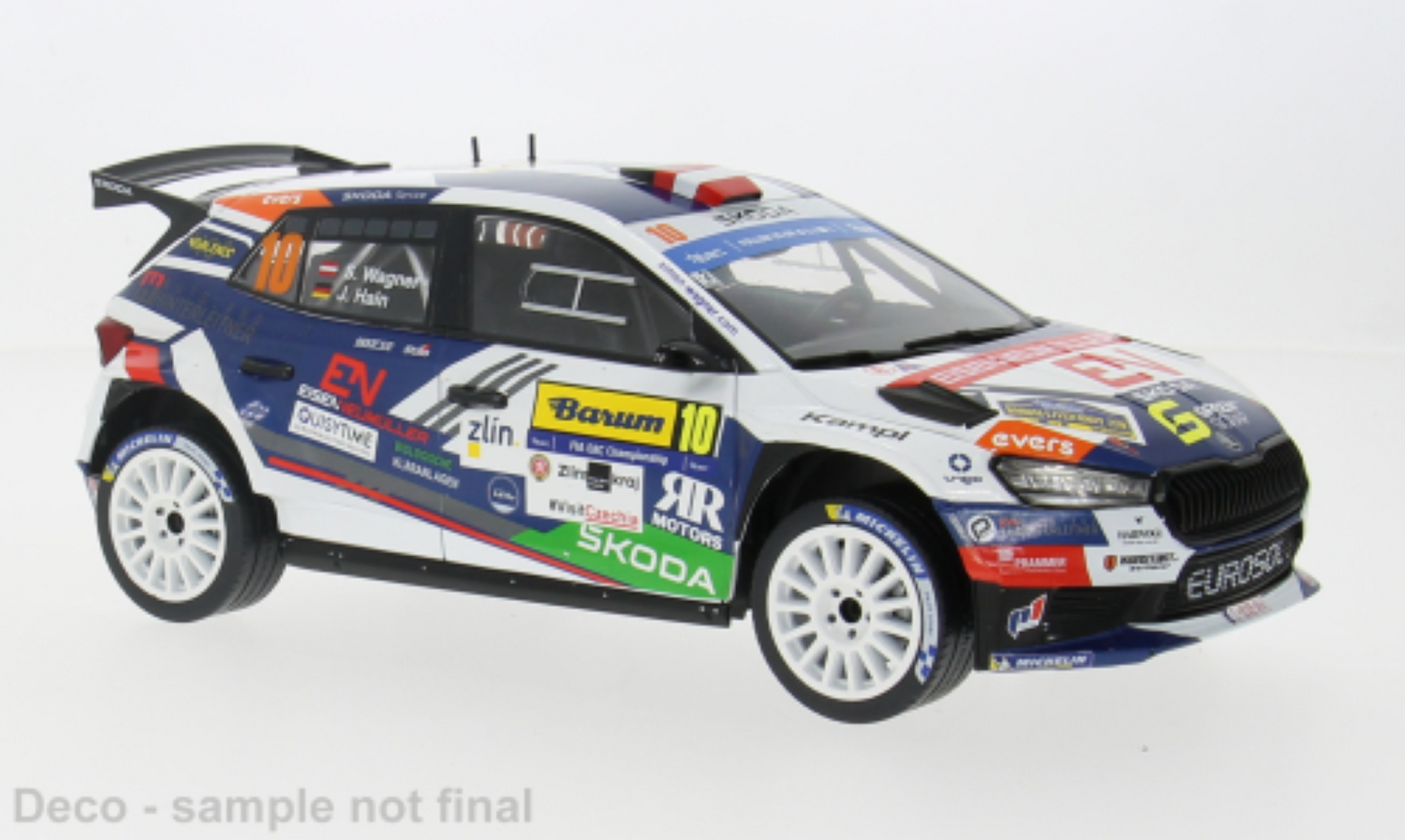 Skoda Fabia Rally2, Rally WM, Barum Rally, 2024, #10 1:18 IXO car model