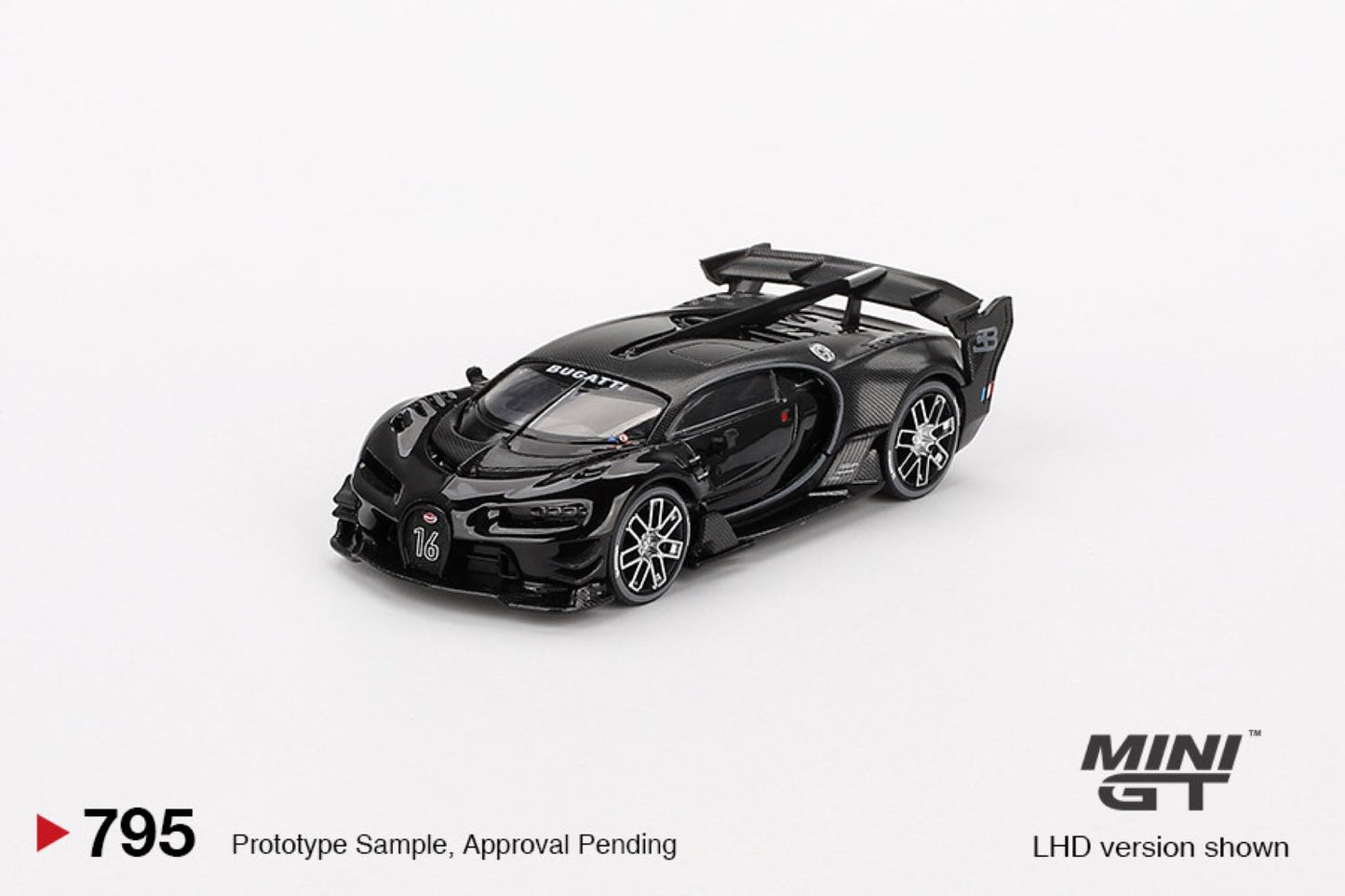 Macheta auto Bugatti Vision Gran Turismo Black, 2015 (LHD) 1:64 MIniGT
