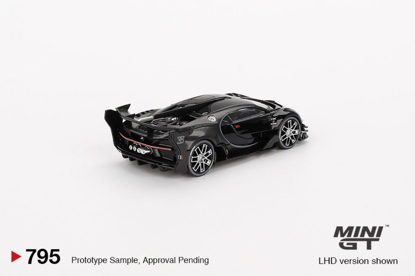 Macheta auto Bugatti Vision Gran Turismo Black, 2015 (LHD) 1:64 MIniGT