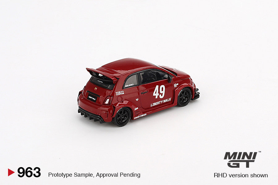 Macheta auto Fiat Abarth 595 #49 LB-WORKS x Abas Red 2024 (LHD) 1:64 MIniGT