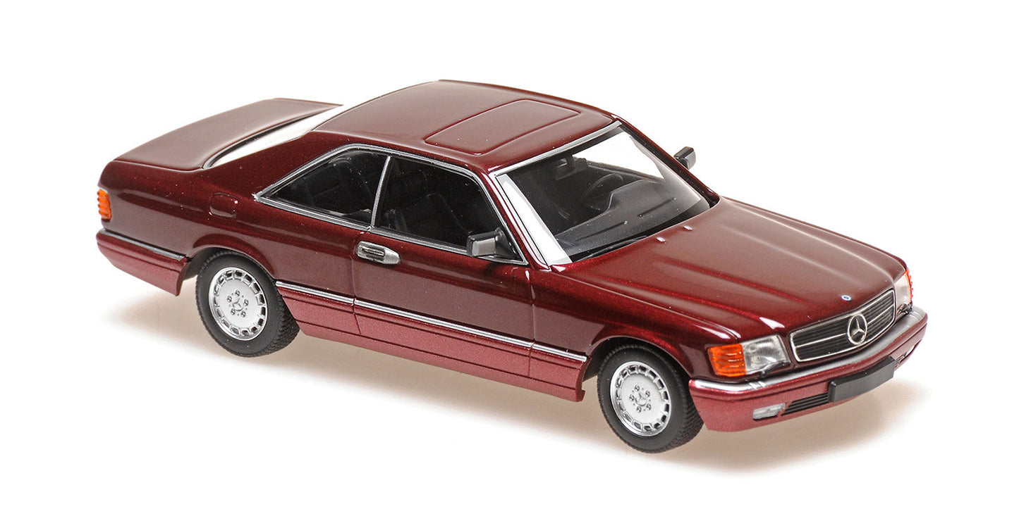 Macheta auto Mercedes-Benz 560 SEC (C126), Dark Red Metallic - 1980 1:43 Minichamps/Maxichamps