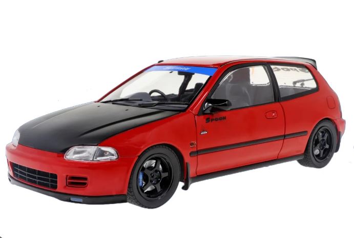 Macheta auto Honda Civic (EG6) - Spoon Version Milano Red - 1991 1:18 Solido Precomanda
