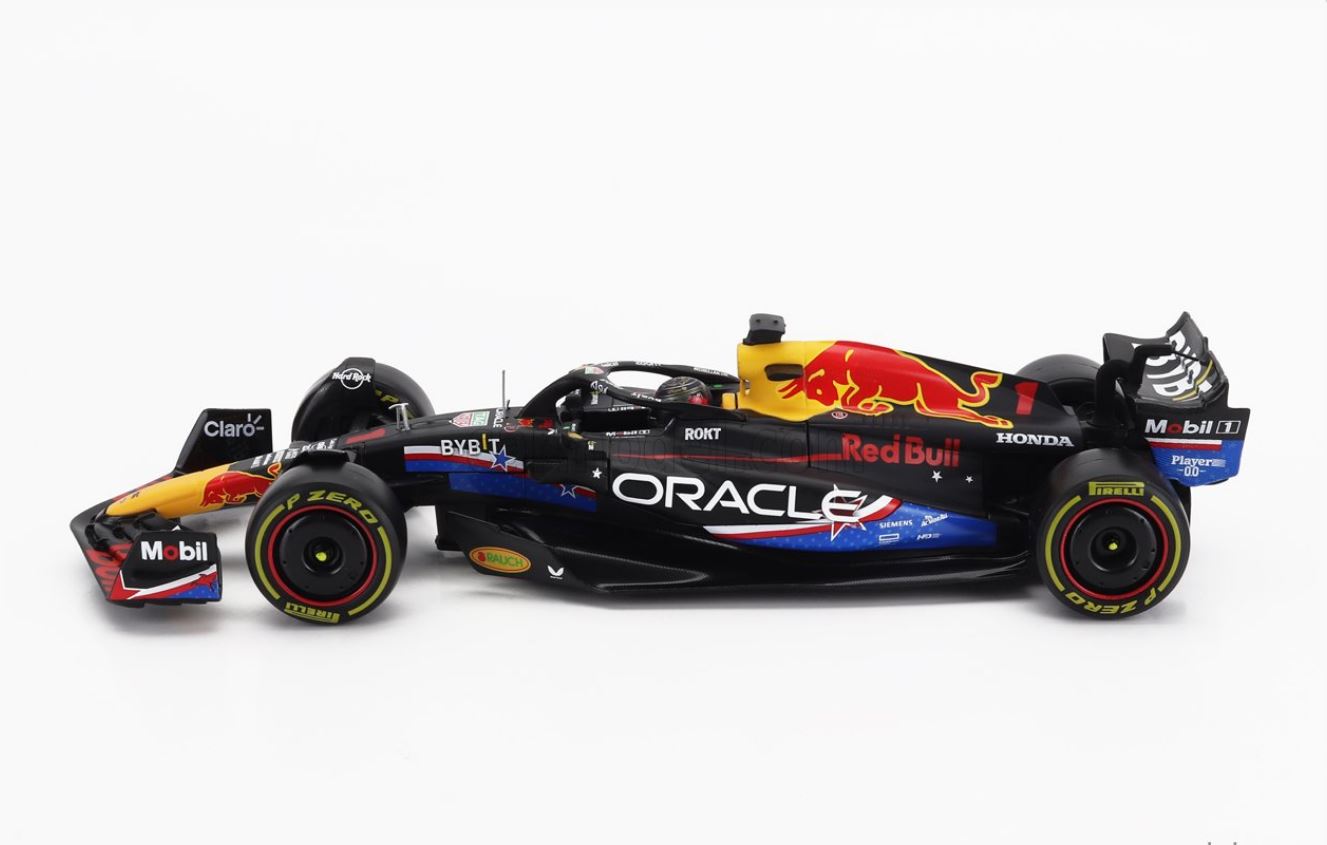 Macheta auto Red Bull RB19 No.1 Oracle Red Bull racing formula 1 GP Austin USA 2023 M.Verstappen 1:24 Bburago