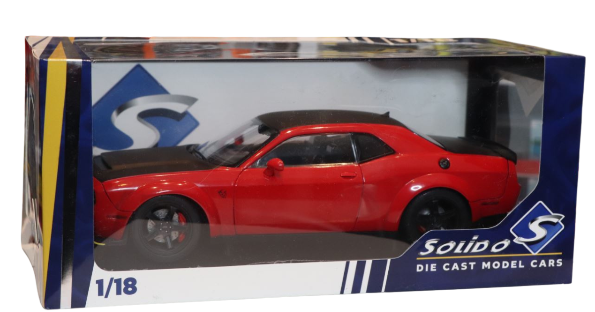 Macheta Dodge Challenger Demon 1:18 Solido rosu metal