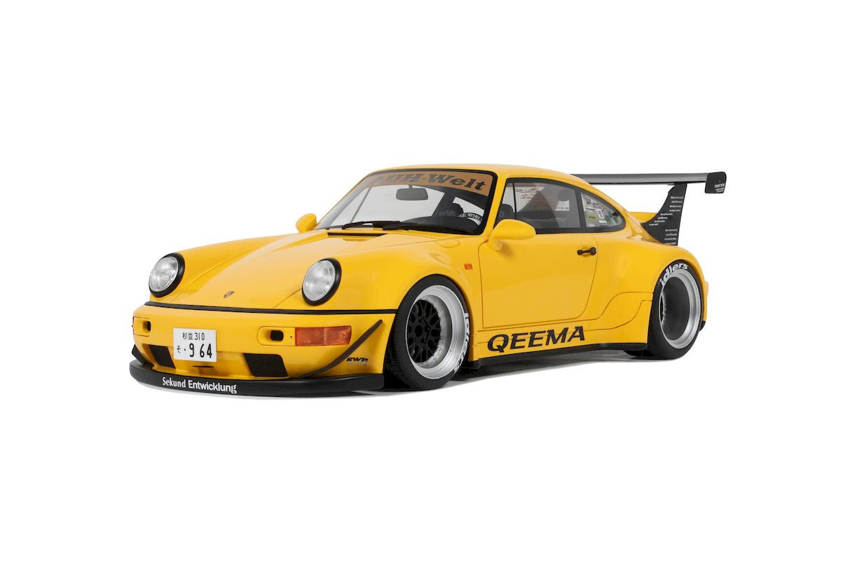 Macheta auto PORSCHE 911 (964) RWB QEEMA YELLOW 2024 1:18 GT Spirit