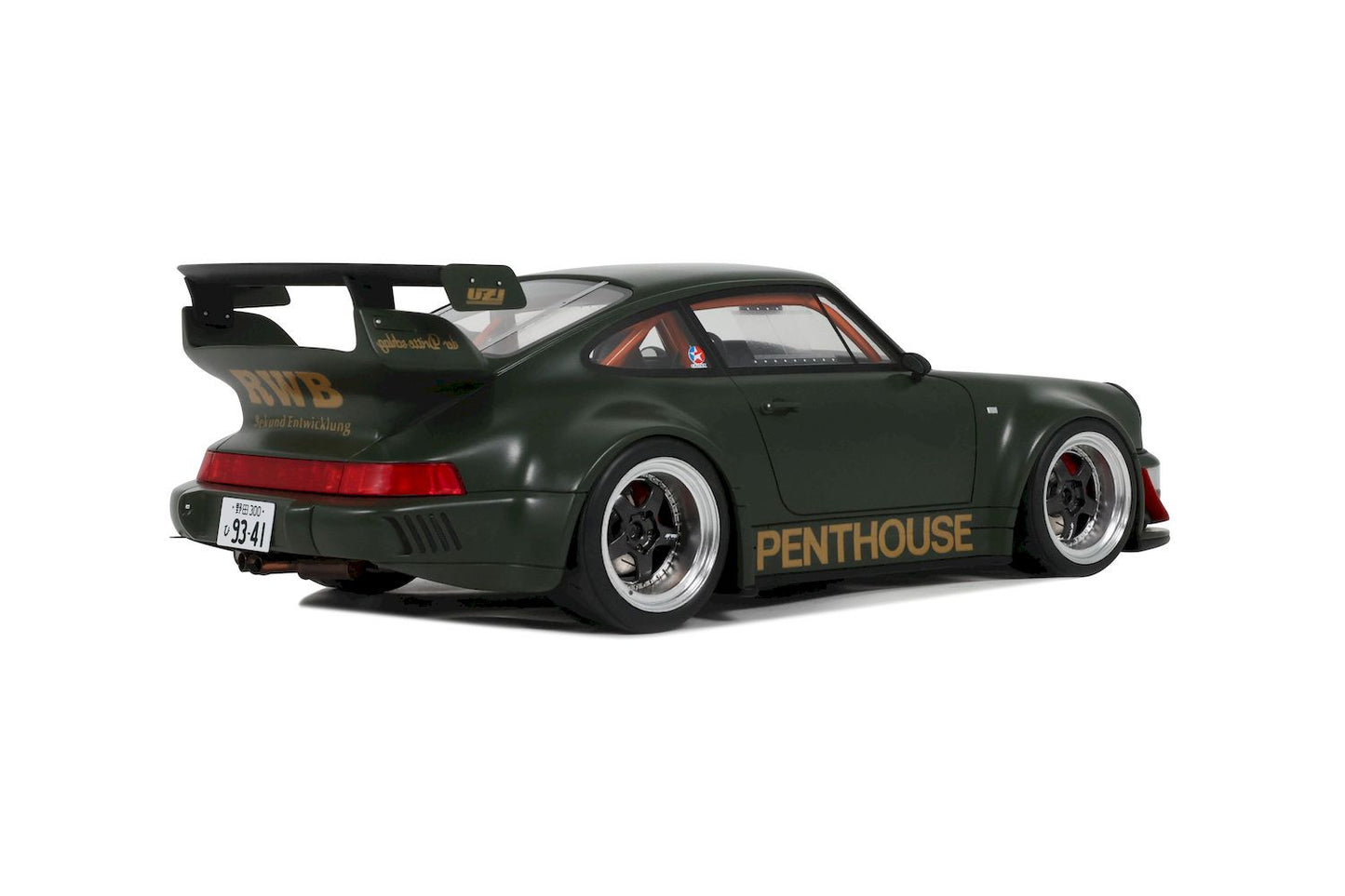 Macheta auto Porsche 911 (964) RWB Penthouse, Kaki Green, 2008 1:18 GT Spirit