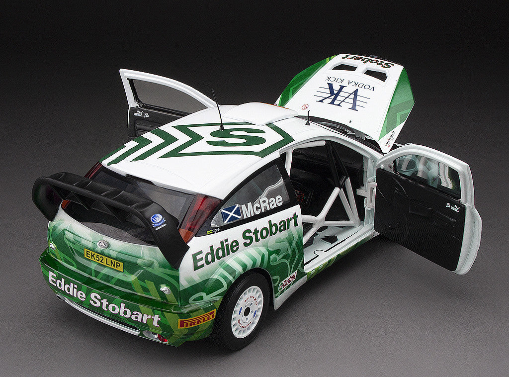 Model car Ford Focus RS WRC '03 - #1 Colin McRae - Pirelli International Rally 2005 1:18 SunStar