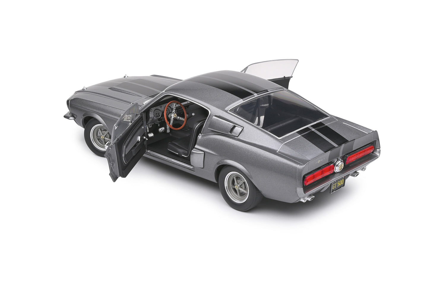 Macheta auto Ford Shelby GT500 Gray & Black Stripes 1967 1:18 Solido