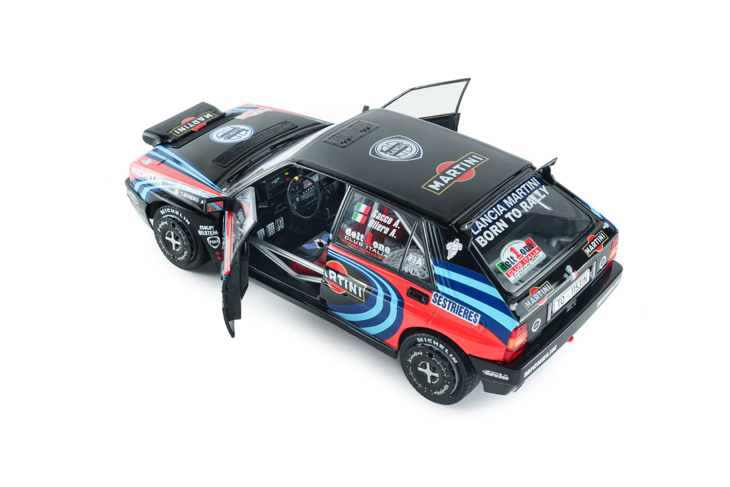 Macheta auto Lancia Delta HF Integrale TRIBUTE TO BIASON – Montecarlo Rally – 1990 – A.SACCO 1:18 Solido