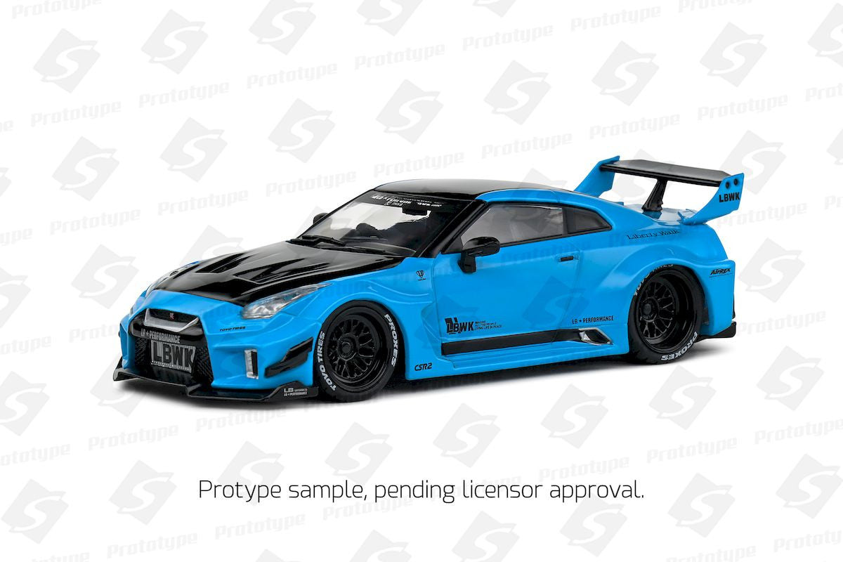 Macheta auto Nissan GT-R (R35) LBWK Body-Kit, Silhouette, Blue, 2019 Solido