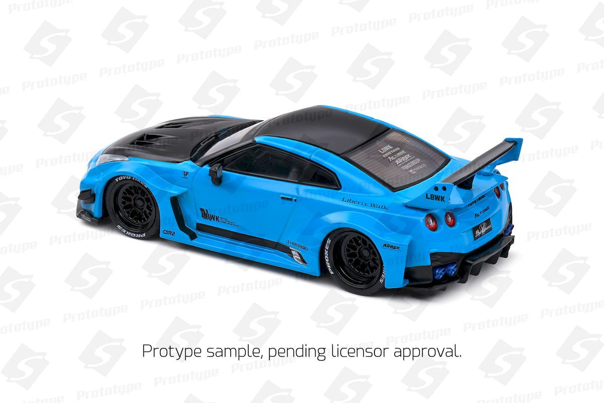 Macheta auto Nissan GT-R (R35) LBWK Body-Kit, Silhouette, Blue, 2019 Solido