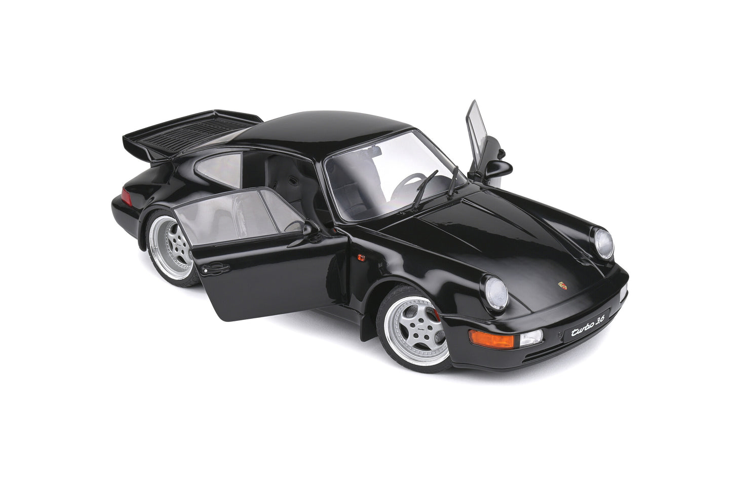 Macheta auto Porsche 911 (964) Turbo 3.6 Black (1993) 1:18 Solido
