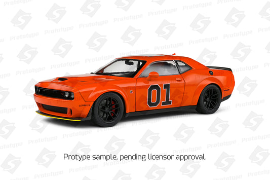 Macheta auto Dodge Challenger R/T Scat Pack Widebody Hazzard Tribute, Orange, 2023 1:18 Solido