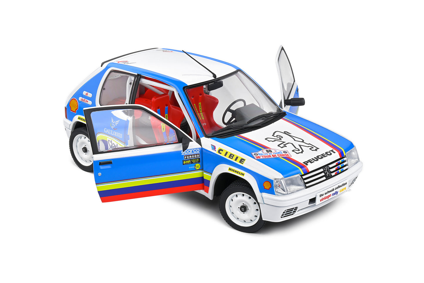 Macheta auto Peugeot 205 Rallye 1.9L SCHWAB COLLECTION 1990 1:18 Solido