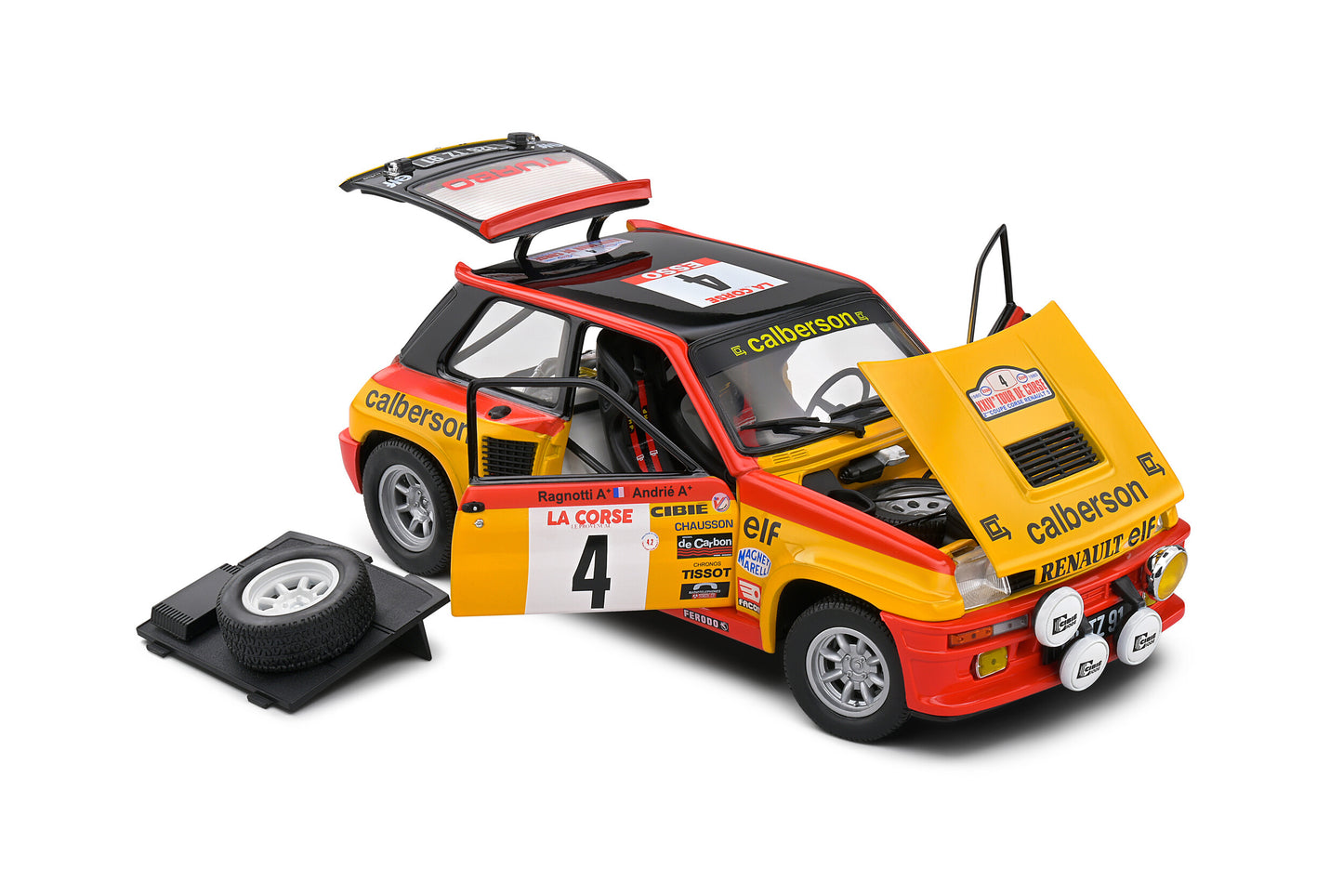 Macheta auto Renault 5 turbo – Tour de Corse – 1980 – #4 Ragnotti/Andrie 1:18 Solido