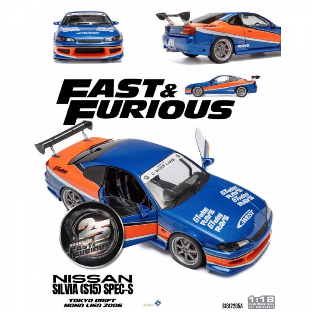 Macheta auto Nissan Silvia (S15) Spec-s Tokyo Drift Mona Lisa 2006 1:18 Solido Precomanda