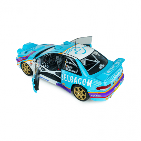 Macheta auto Subaru Impreza S5 WRC99  Green #2 G.DE Mevius/ J-M. Fortin Belgium Ypres Westhoek Rally 1998  1:18 Solido Precomanda