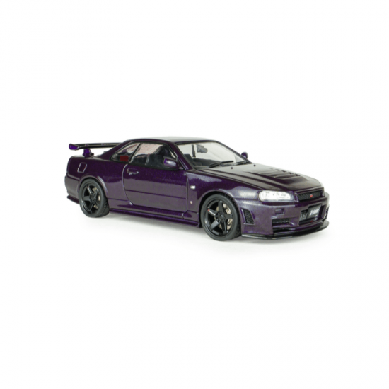 Macheta auto Nissan Skyline GT-R (BNR34) w Nismo Parts Midnight Purple 2005 1:43 Solido  Precomanda