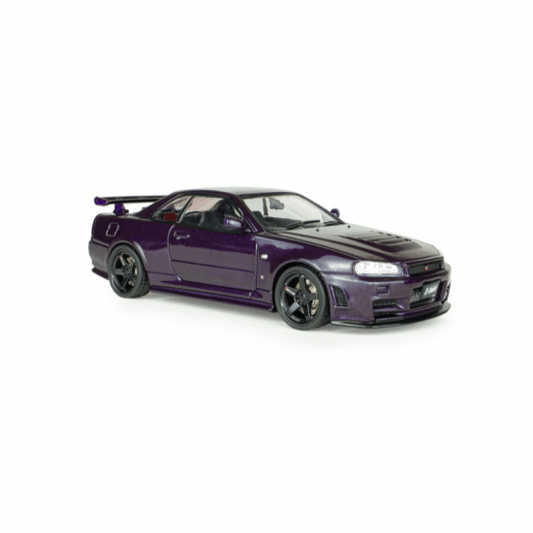 Macheta auto Nissan Skyline GT-R (BNR34) w Nismo Parts Midnight Purple 2005 1:43 Solido  Precomanda