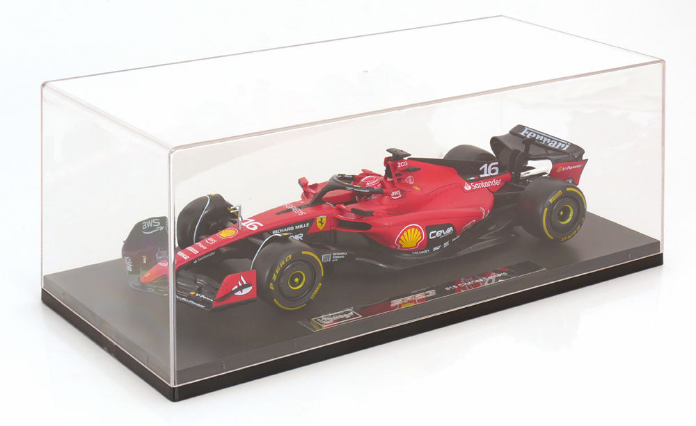 Model car Ferrari SF23 #16 Formula 1 2023 Charles Leclerc with display case included 1:18 Bburago