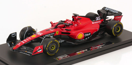 Model car Ferrari SF23 #16 Formula 1 2023 Charles Leclerc with display case included 1:18 Bburago