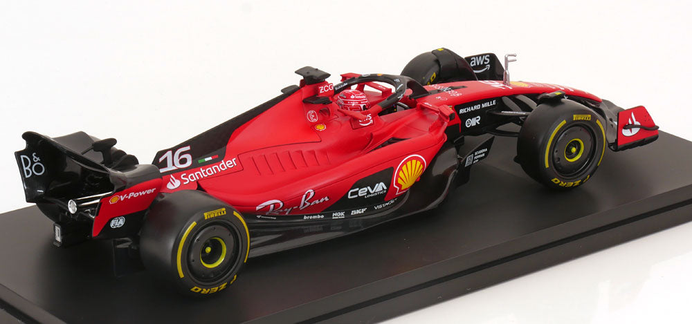 Model car Ferrari SF23 #16 Formula 1 2023 Charles Leclerc with display case included 1:18 Bburago