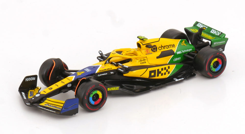 Macheta auto Mclaren MCL 38 #4 LANDO NORRIS 4th MONACO GP - SENNA 30th ANNIVERSARY LIVERY 2024 1:43 Bburago