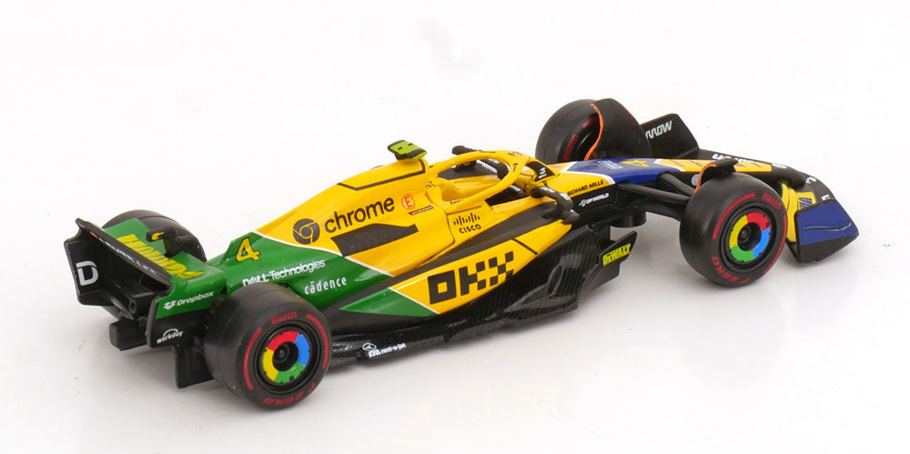 Macheta auto Mclaren MCL 38 #4 LANDO NORRIS 4th MONACO GP - SENNA 30th ANNIVERSARY LIVERY 2024 1:43 Bburago