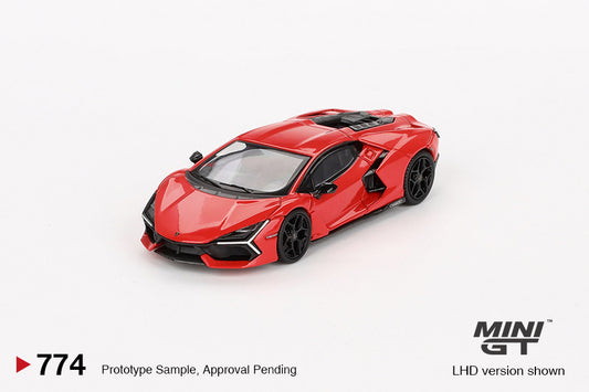 Macheta auto Lamborghini Revuelto Arancio Dac Lucido, Red, 2024 (LHD) 1:64 MIniGT