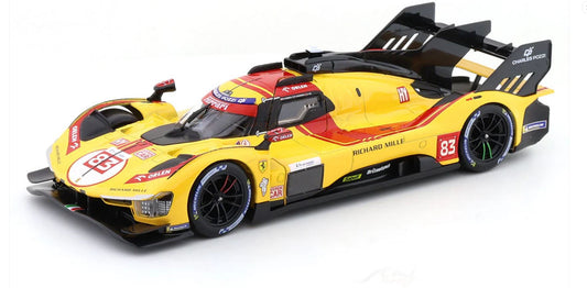 Macheta auto Ferrari 499P Sieger 24h Le Mans s Winner 2025  Kubica/Ye/Hanson Nr 83 1:24 Bburago