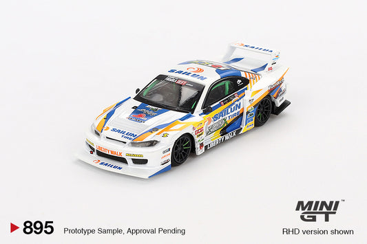 Macheta auto Nissan Silvia (S15) LB-Super Silhouette #555 Formula Drift Japan, 2023 (RHD) 1:64 MIniGT