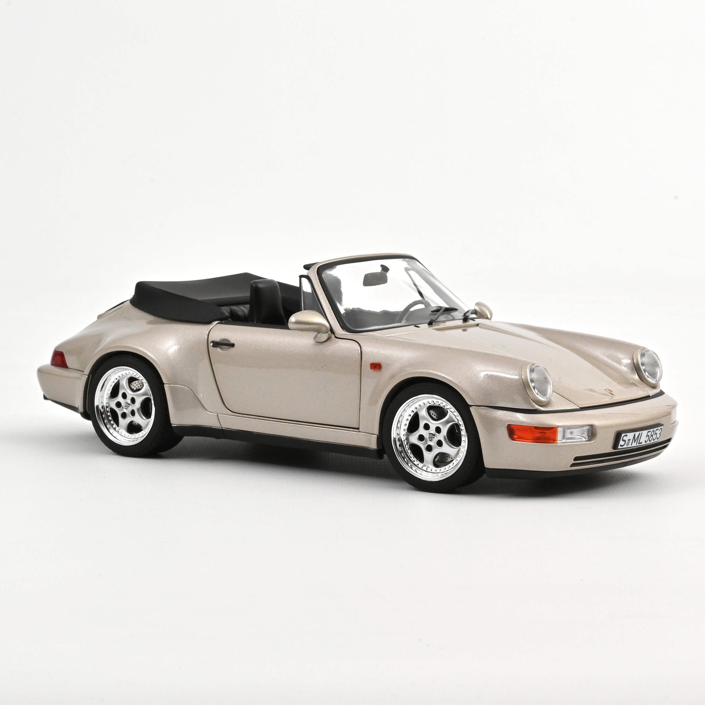 *Precomanda Macheta auto Porsche 911 Turbo Look Cabriolet 1992 Zermatt silver metallic 1:18 Norev