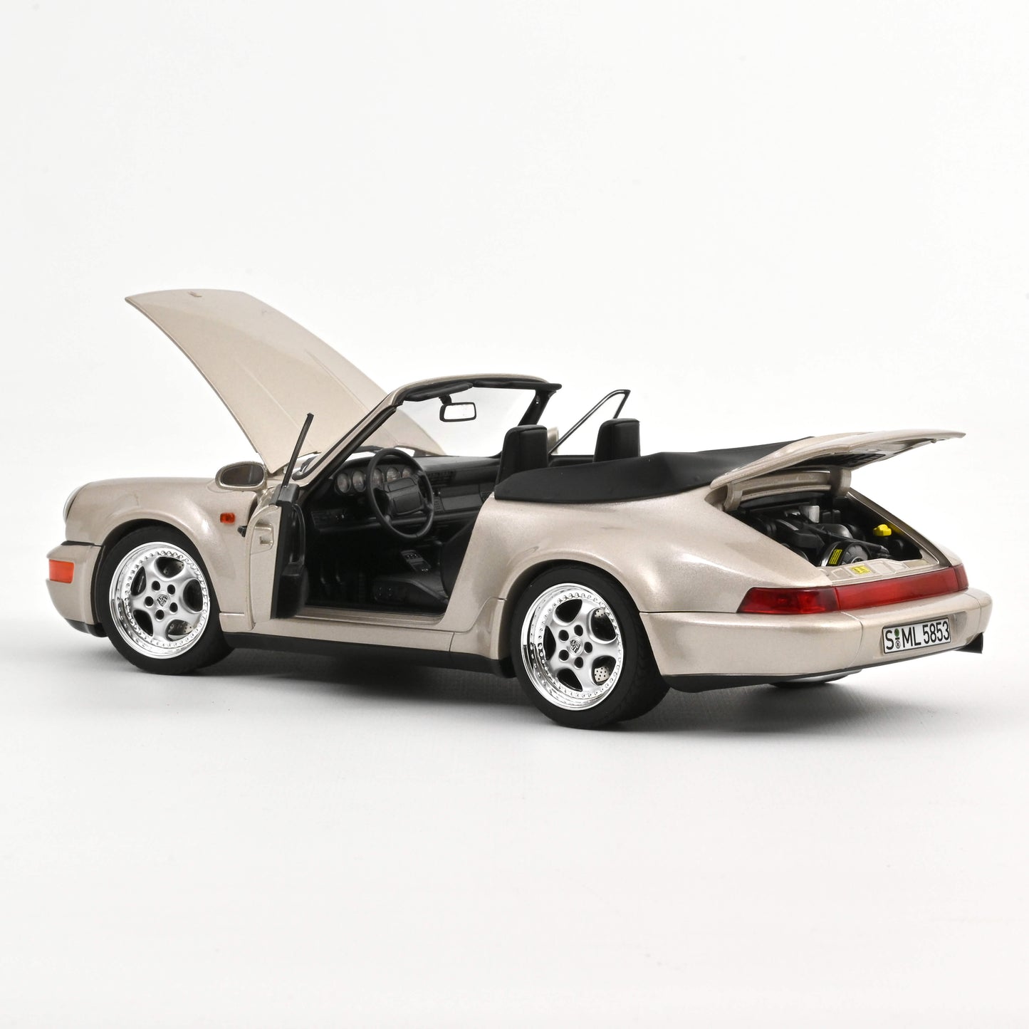*Precomanda Macheta auto Porsche 911 Turbo Look Cabriolet 1992 Zermatt silver metallic 1:18 Norev