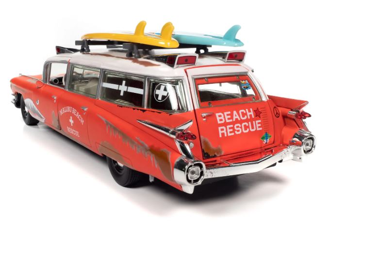 Macheta autoCadillac Eldorado Ambulance Surf Shark (1959) 1:18 AutoWorld