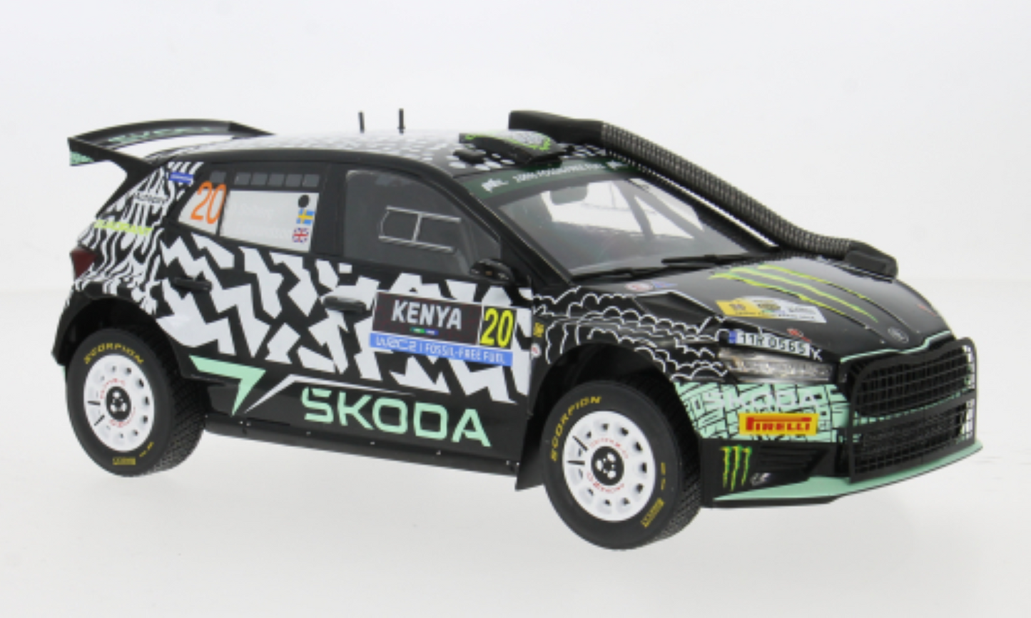 Skoda Fabia Rally2, Rally WM, Safari Rallye Kenya, 2024, #22 1:18 IXO car model